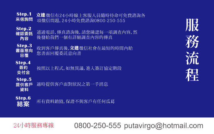 到位服務，徵信流程-立達徵信公司服務SOP